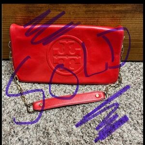 ❌❌❌SOLD❌❌❌ Tory Burch Red Reva Bombe Clutch